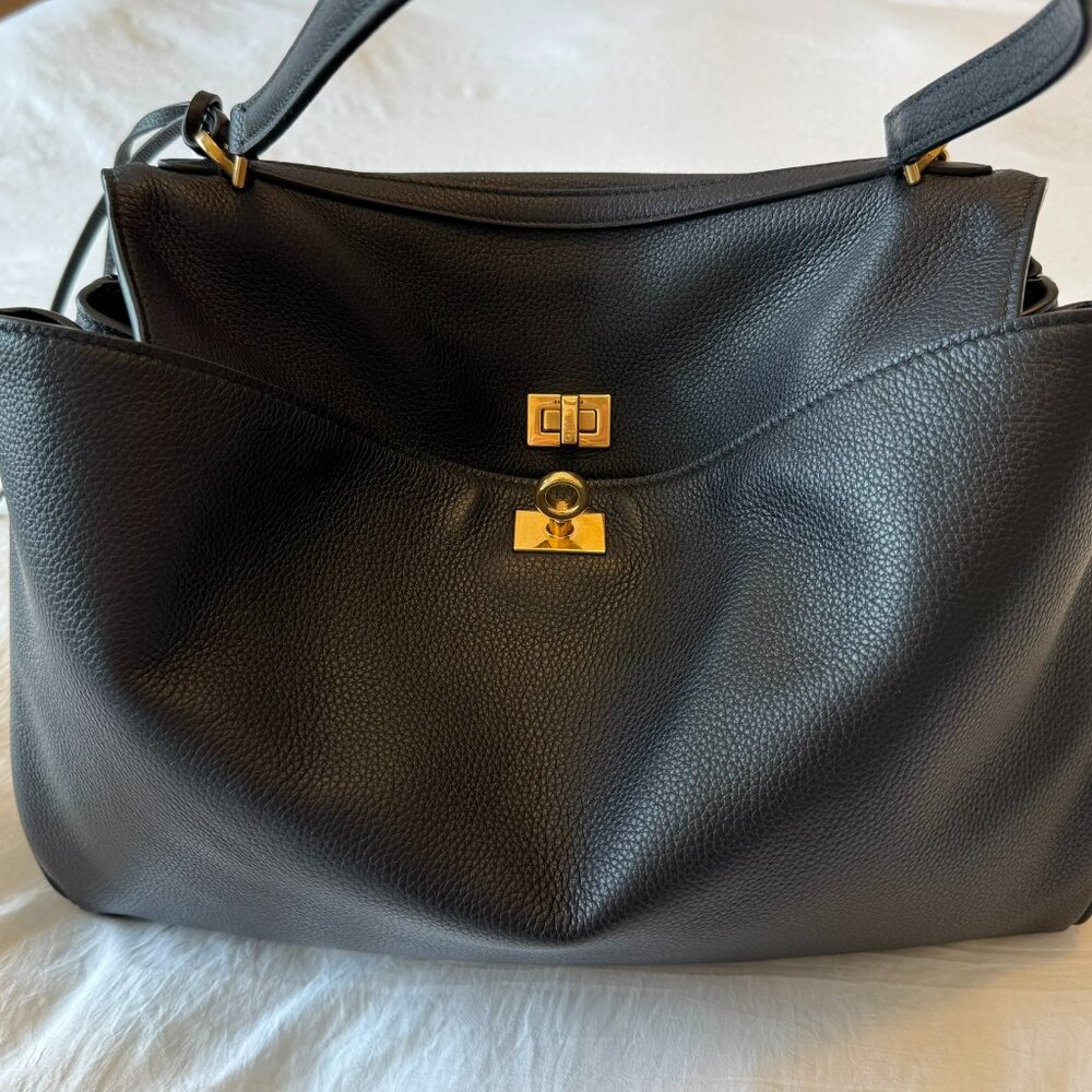 Balenciaga Rodeo Bag - Medium - Grained Calfskin with Aged Gold Hardware